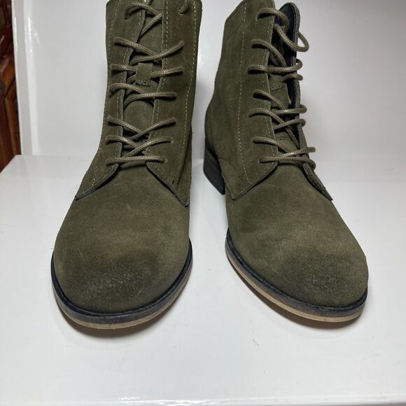 Andre Women Suede Lace Up Ankle Boots Size EUR 38 US 7.5 Green Suede Excellent - Picture 4 of 11